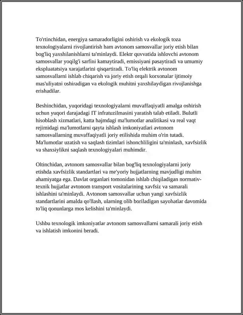 AVTONOM SAMOSVALLAR: IMKONIYATLARI VA CHEKLOVLARI 4