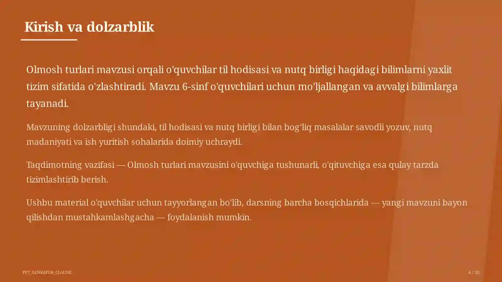 Olmosh turlari (6-sinf) 4