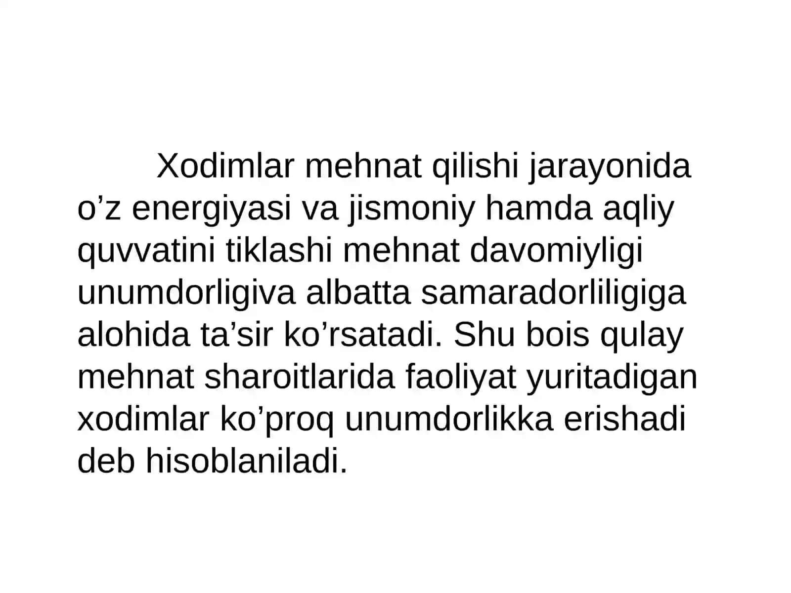 Mehnat sharoitlarini yaxshilash va ishlab chiqarish madaniyati 4