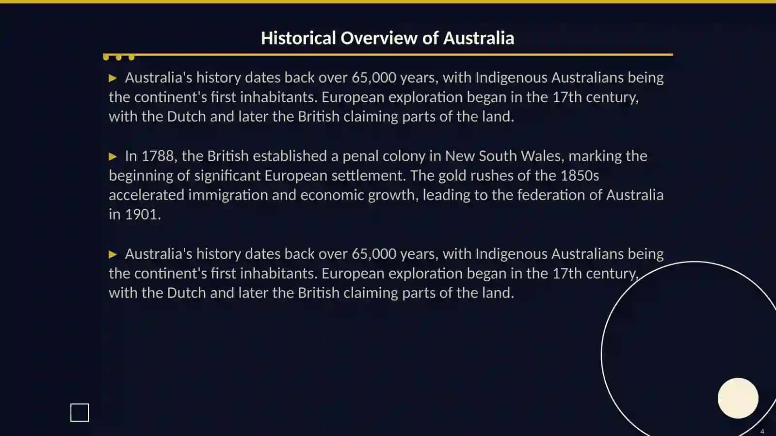 General information about Australia 4