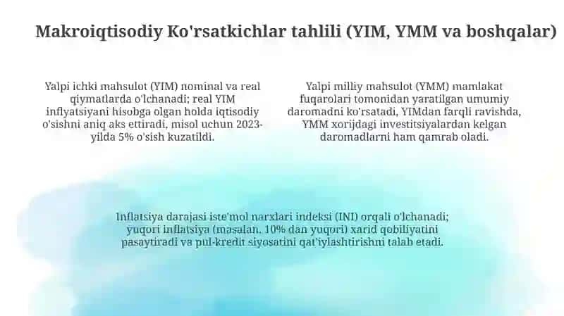 Milliy Iqtisodiyotning Asosiy Tushunchalari va Makroiqtisodiy Ko'rsatkichlar 4