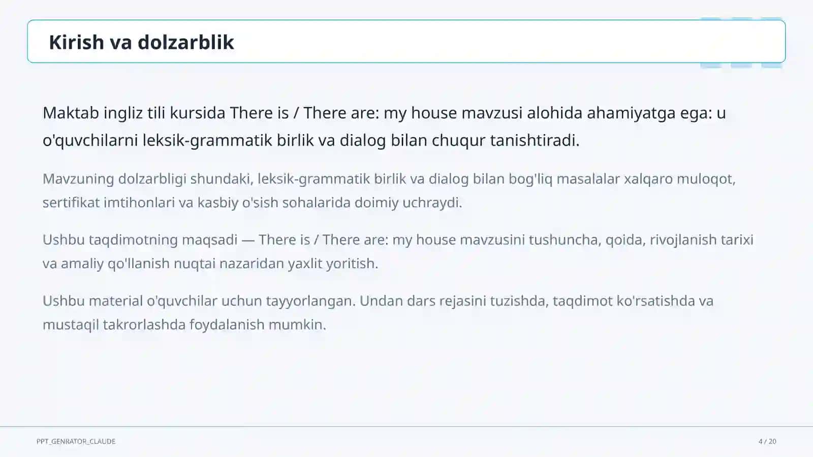 Ingliz tili (1–11) — o'quvchilar uchun 4