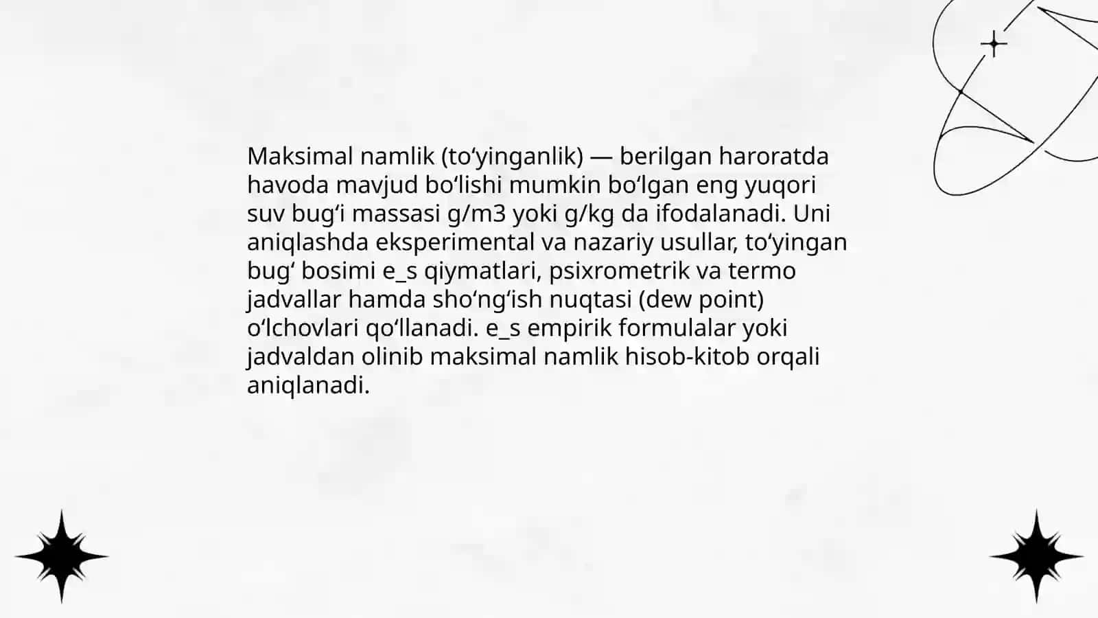Havo namligini aniqlash usullari 4