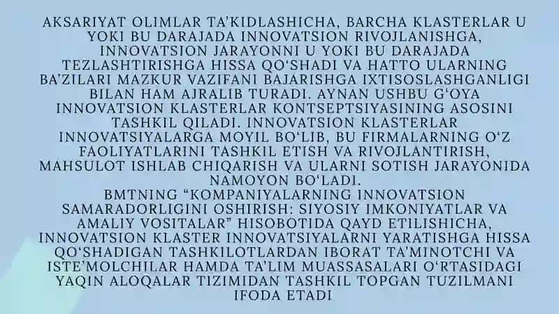 Raqamli iqtisodiyot va innovatsion klasterlarning mintaqaviy rivojlanishdagi roli. 4