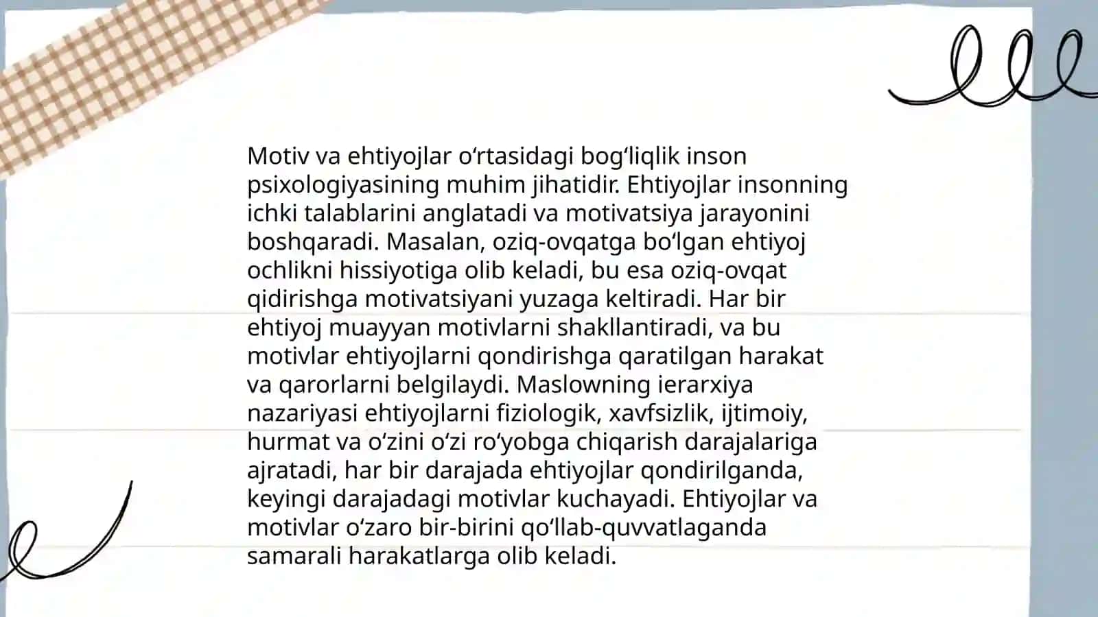 Motiv va motivatsiya hissiyotining namoyon boʻlishi 4