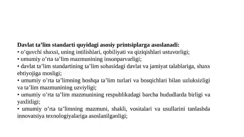 Boshlang'ich ta'limga oid DTS talablari, mazmun mohiyati 4