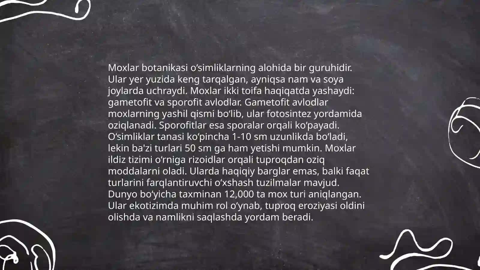 Moxlar bo‘limi haqida umumiy tushuncha,o’ziga xos belgilari 4