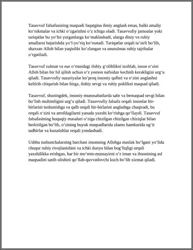 TASAVVUF FALSAFASI VA UNING ASOSIY GʻOYASI 4
