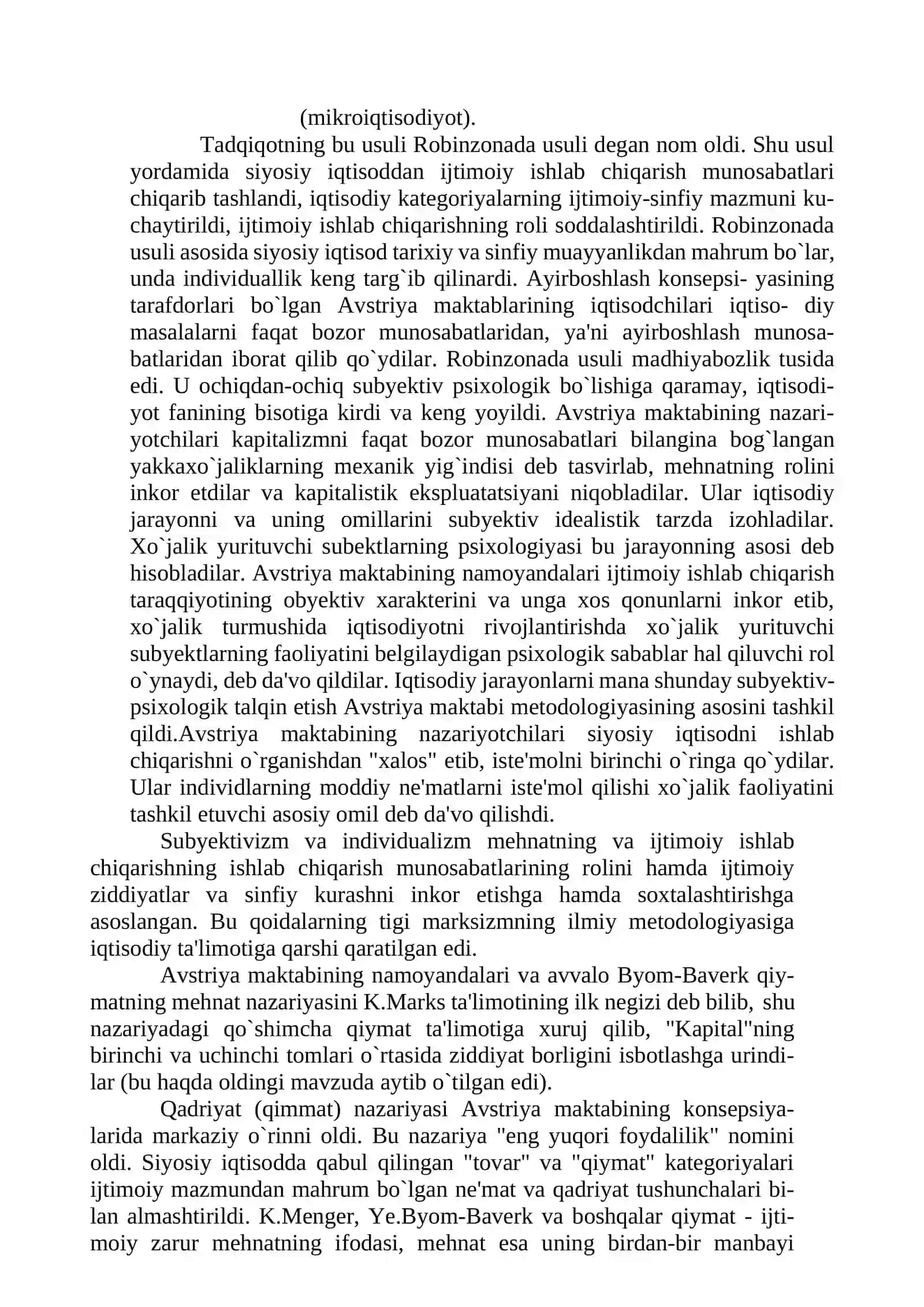 MARJINALIZM. IQTISODIY TA’LIMOTLARDA NEOKLASSIK YO‘NALISHNING SHAKLLANISHI 4