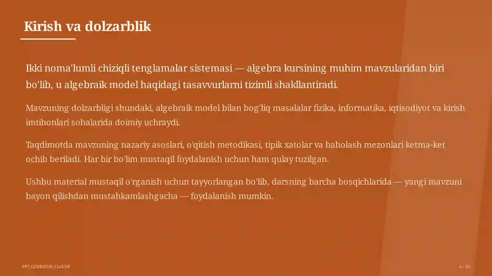 Ikki noma'lumli chiziqli tenglamalar sistemasi (7-sinf) 4