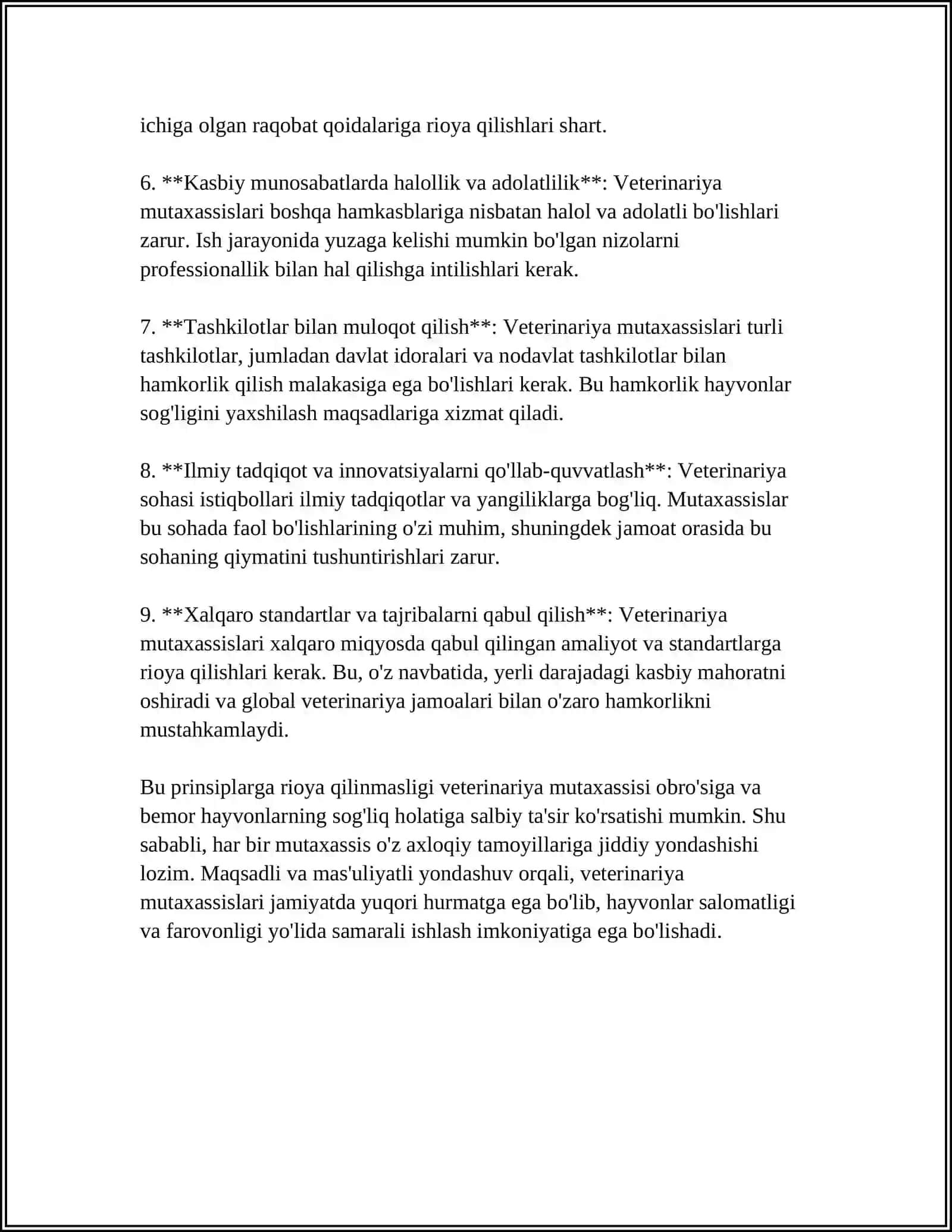 VETERINARIYA MUTAXASSISLARINI ISHLASH MADANIYATI VA ETIKASI 4