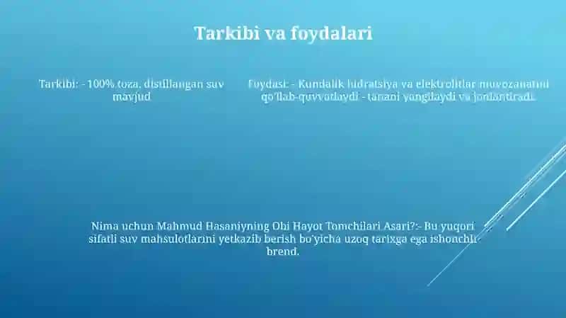 Mahmud Hasaniyning Obi Hayot Tomchilari Asari 4