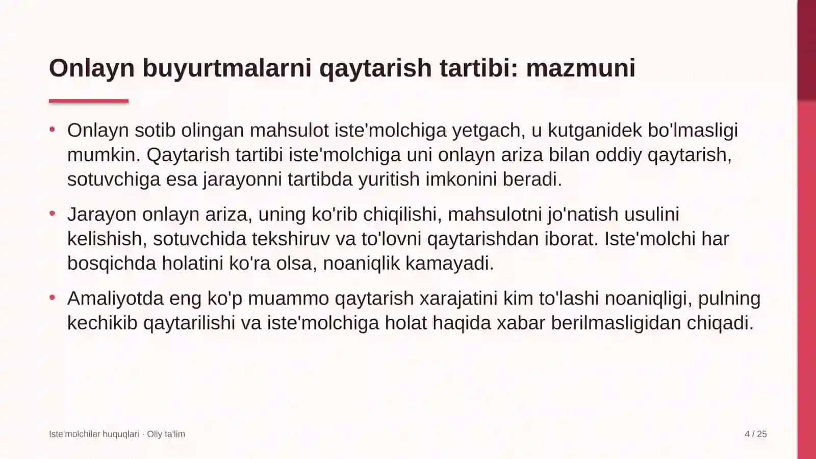 Yetkazib berish xizmatlarida onlayn buyurtmalarni qaytarish tartibi 4