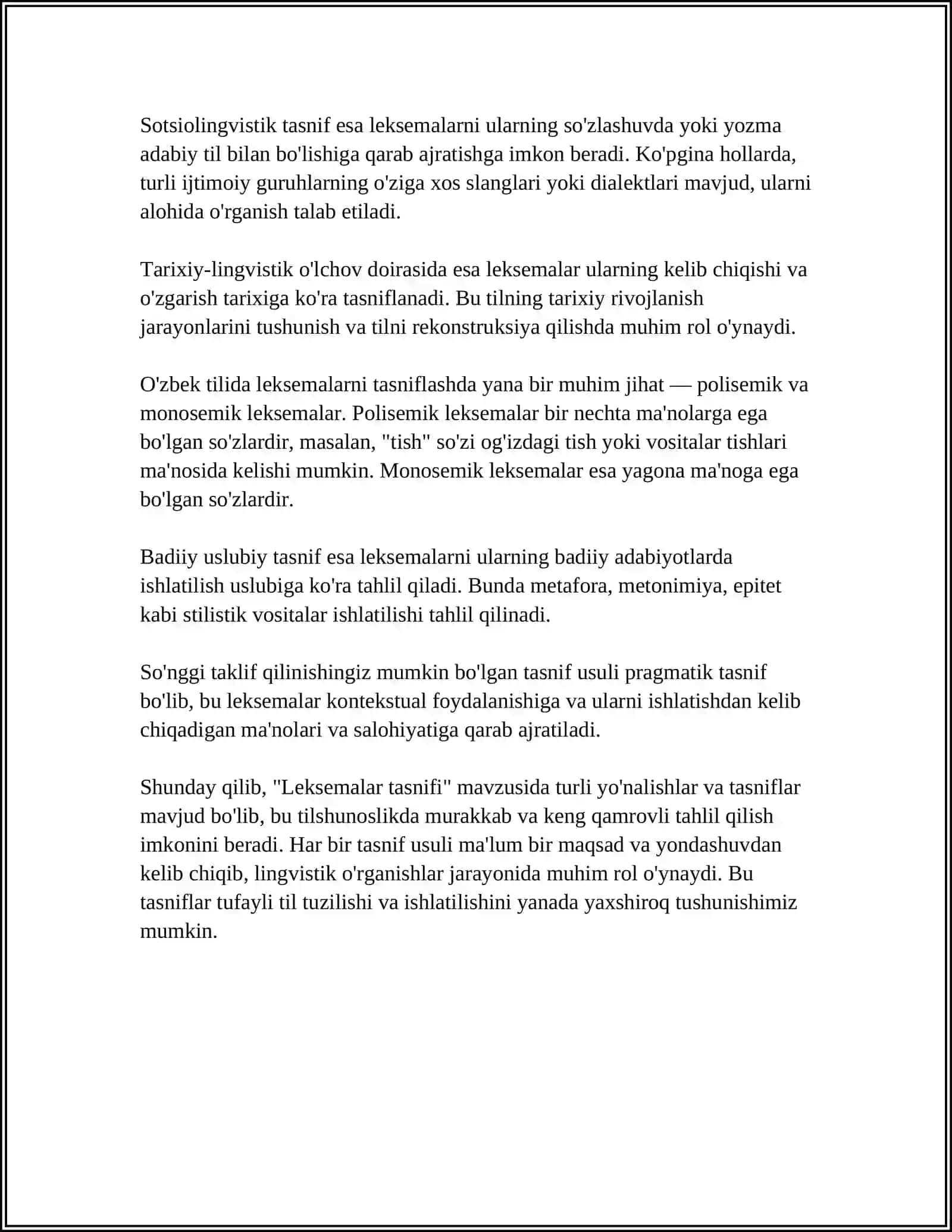 ONA TILI LUG'AT TARKIBINING MA'NO JIHATIDAN TASNIFI 4