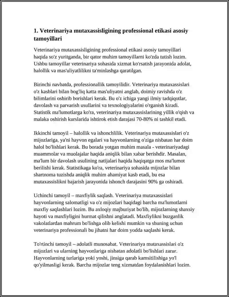 VETERINARIYA MUTAXASISLIGINING PROFESSIONAL ETIKASI 4