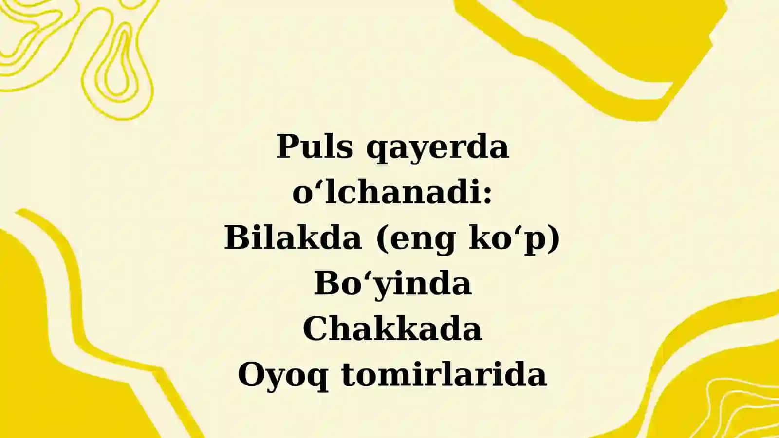 Puls va qon bosimi 4