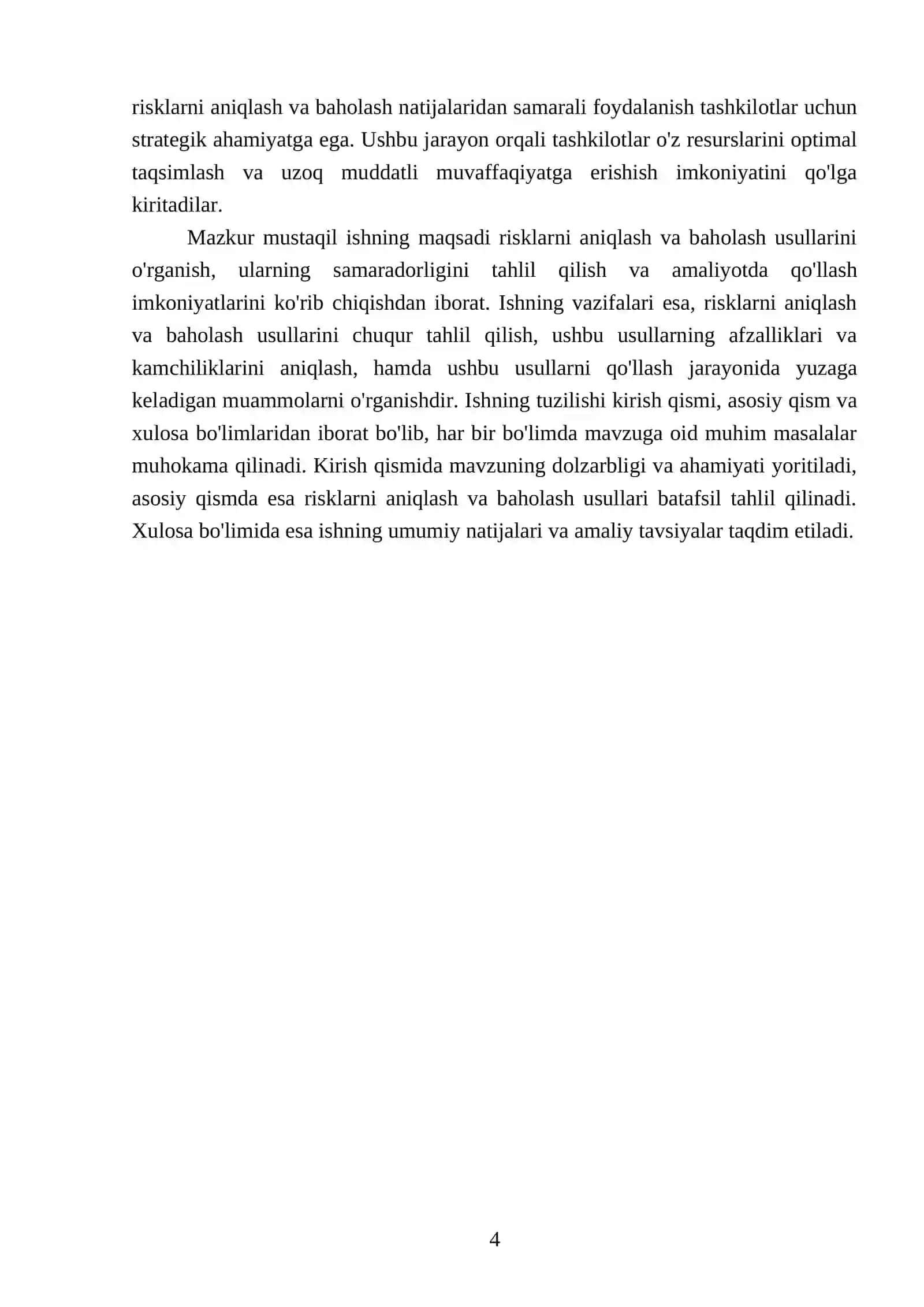 Risklarni aniqlash va baholash usullari 4