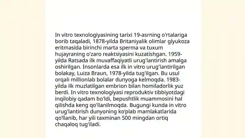 Invitro yuritish texnologiyasi 4