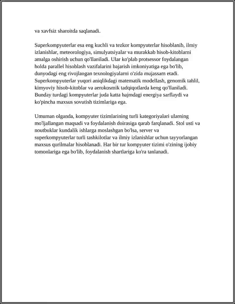 Kompyuter Tizimining Turlari va Kompanentlari 4