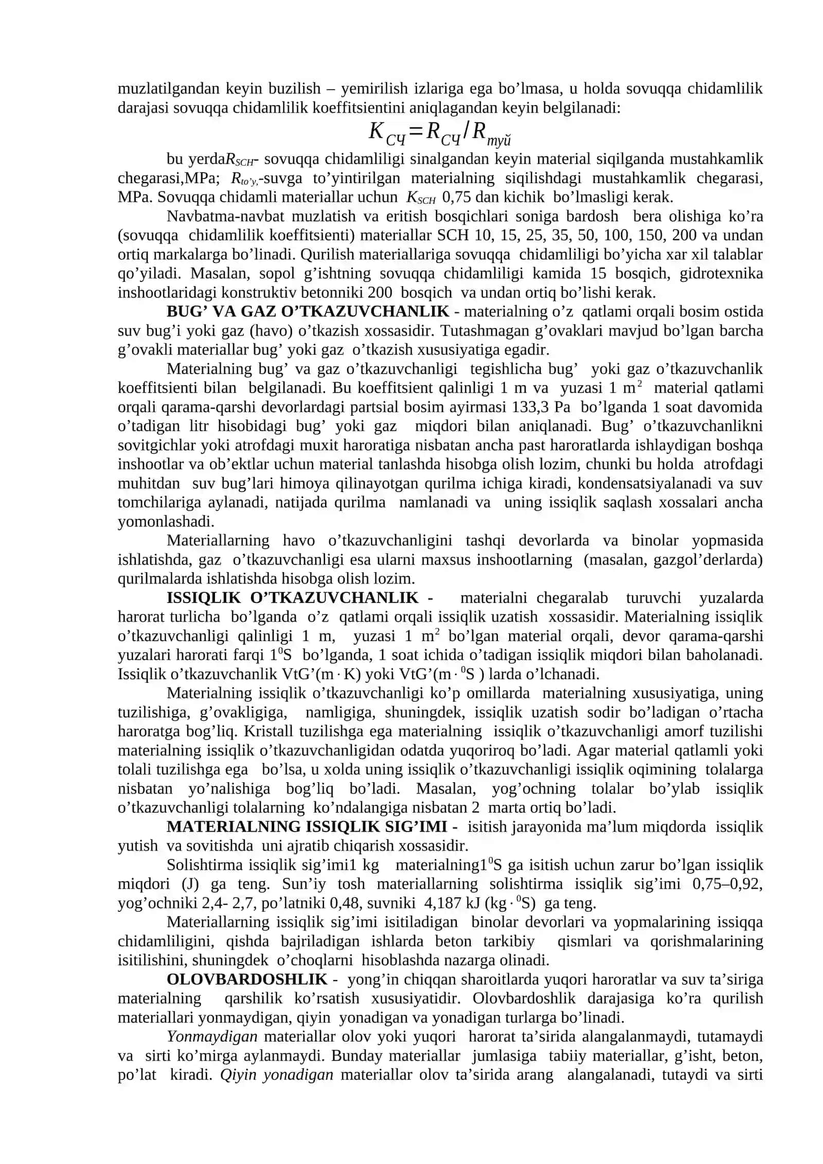 2-ma’ruza: QURILISH MATERIALLARINING ASOSIY XOSSALARI 4