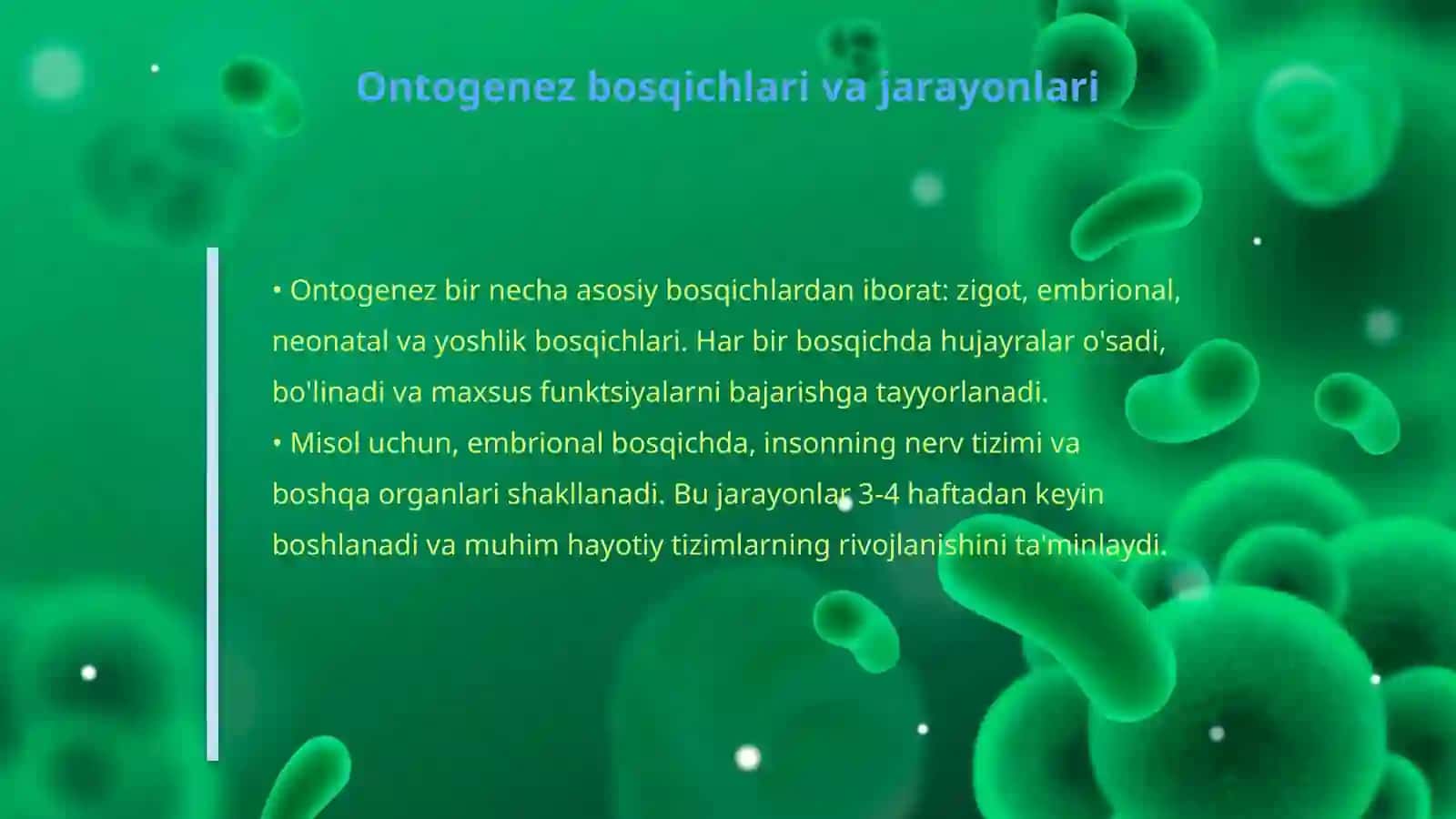 Organizmning individual rivojlanishi — ontoginez 4