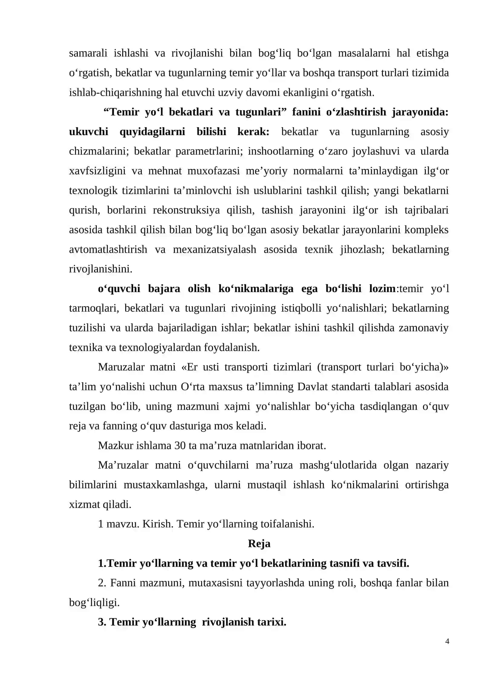 Temir yo'l bekatlari va uzellari (ma'ruza matnlari) 4