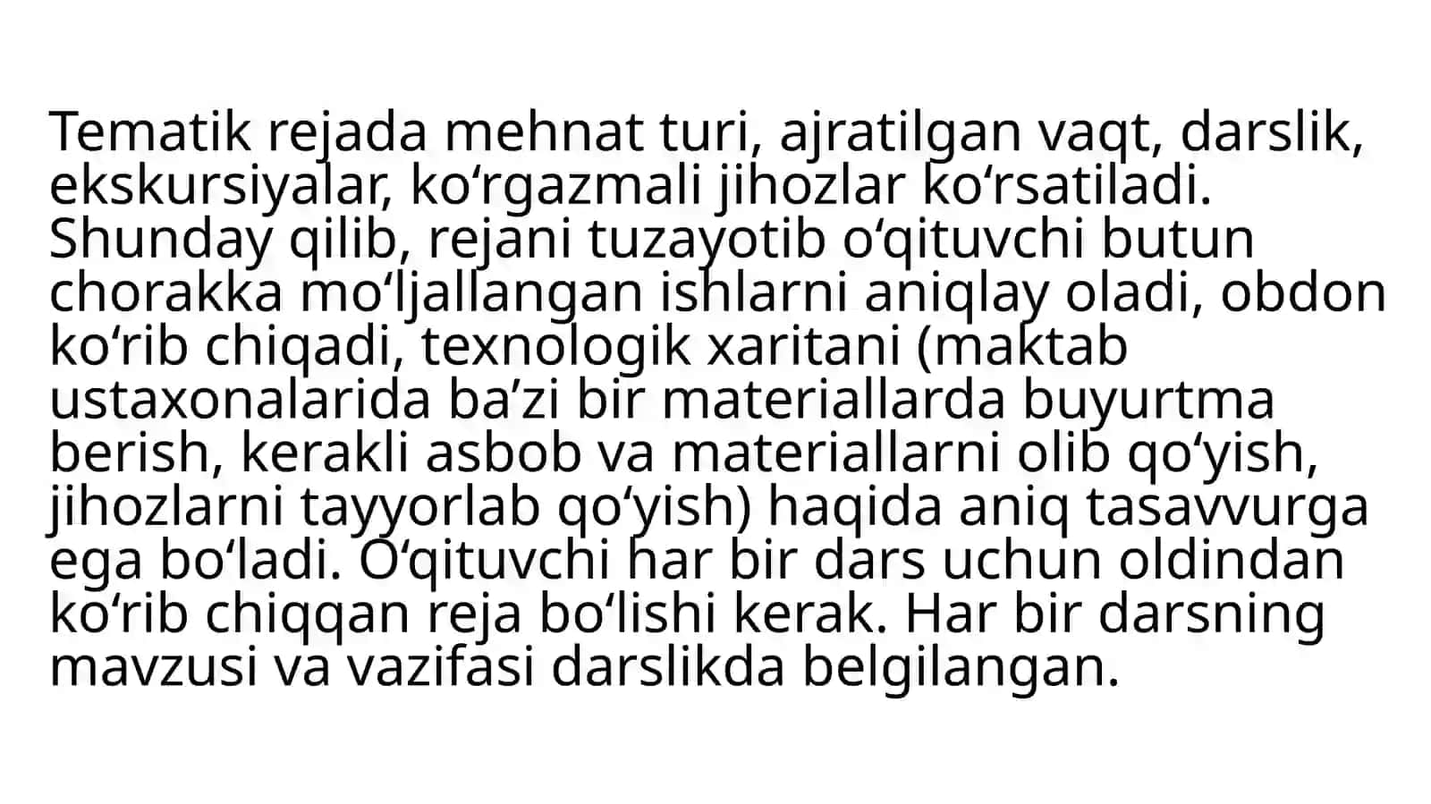 Qo‘lmehnatini o‘qitish texnologiyasi darslarini tashkil etish 4