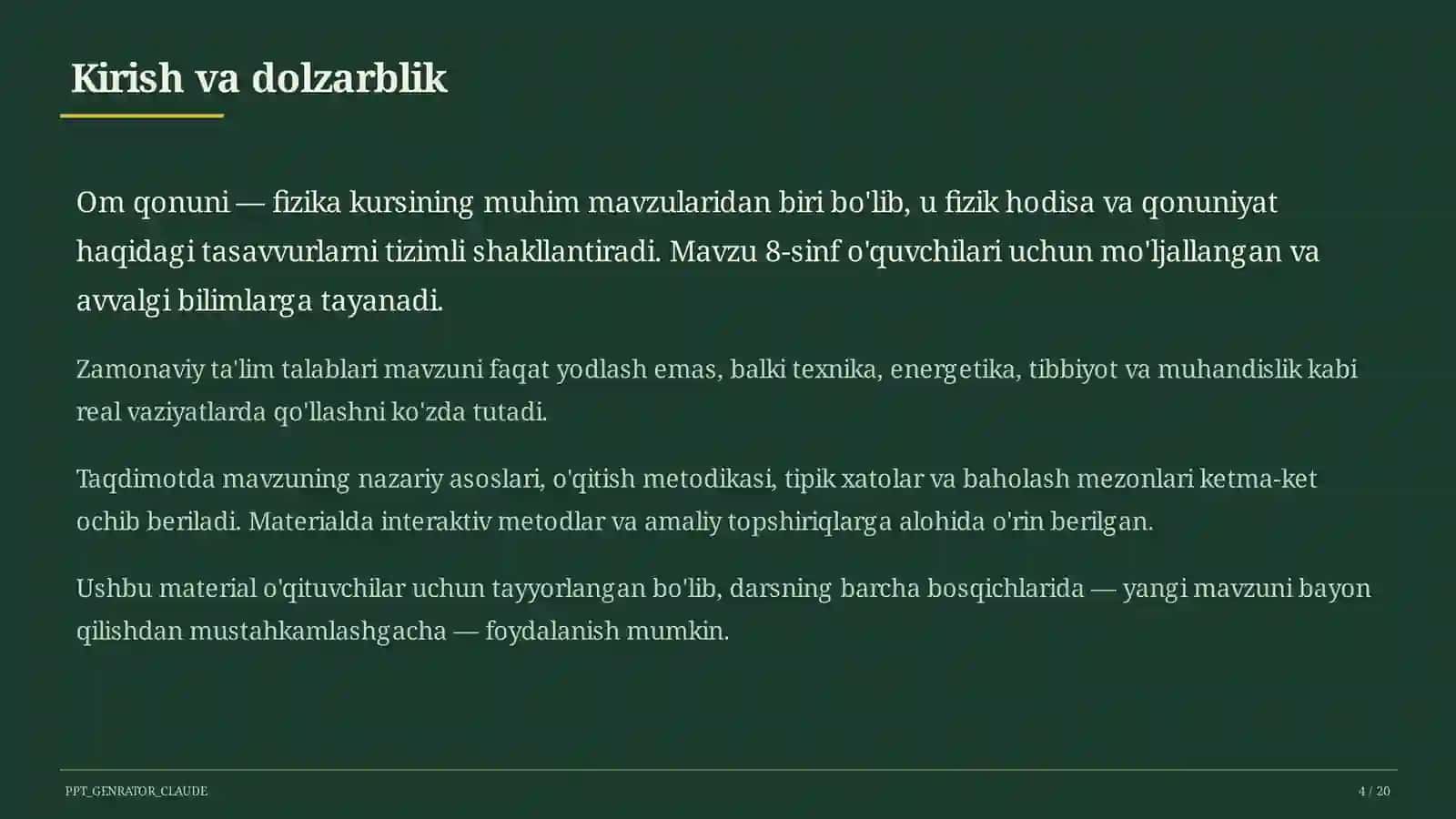 Om qonuni (8-sinf) 4