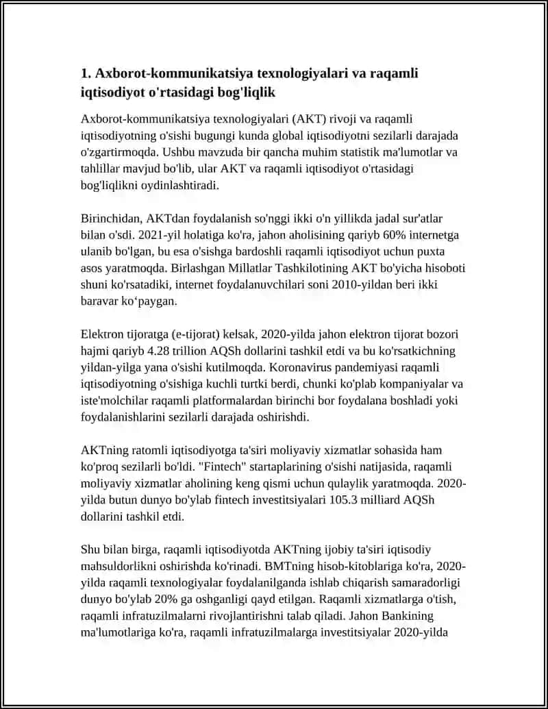 RAQAMLI IQTISODIYOTNI RIVOJLANTIRISHDA AXBOROT KOMMUNIKATSIYA TEXNOLOGIYALRINI O'RNATISH 4