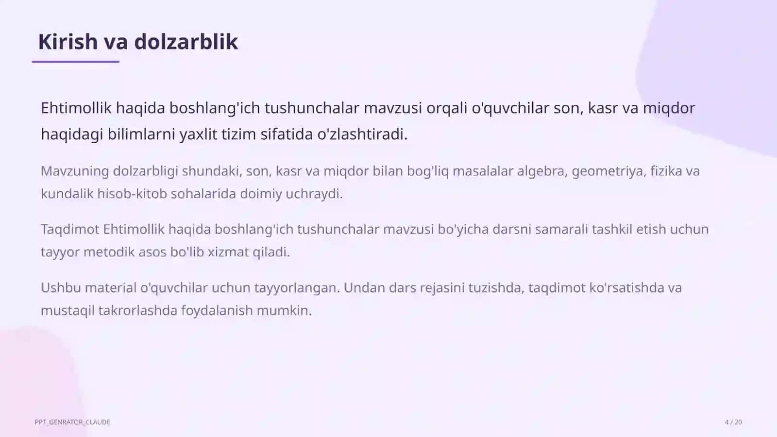 Ehtimollik haqida boshlang'ich tushunchalar (6-sinf) 4