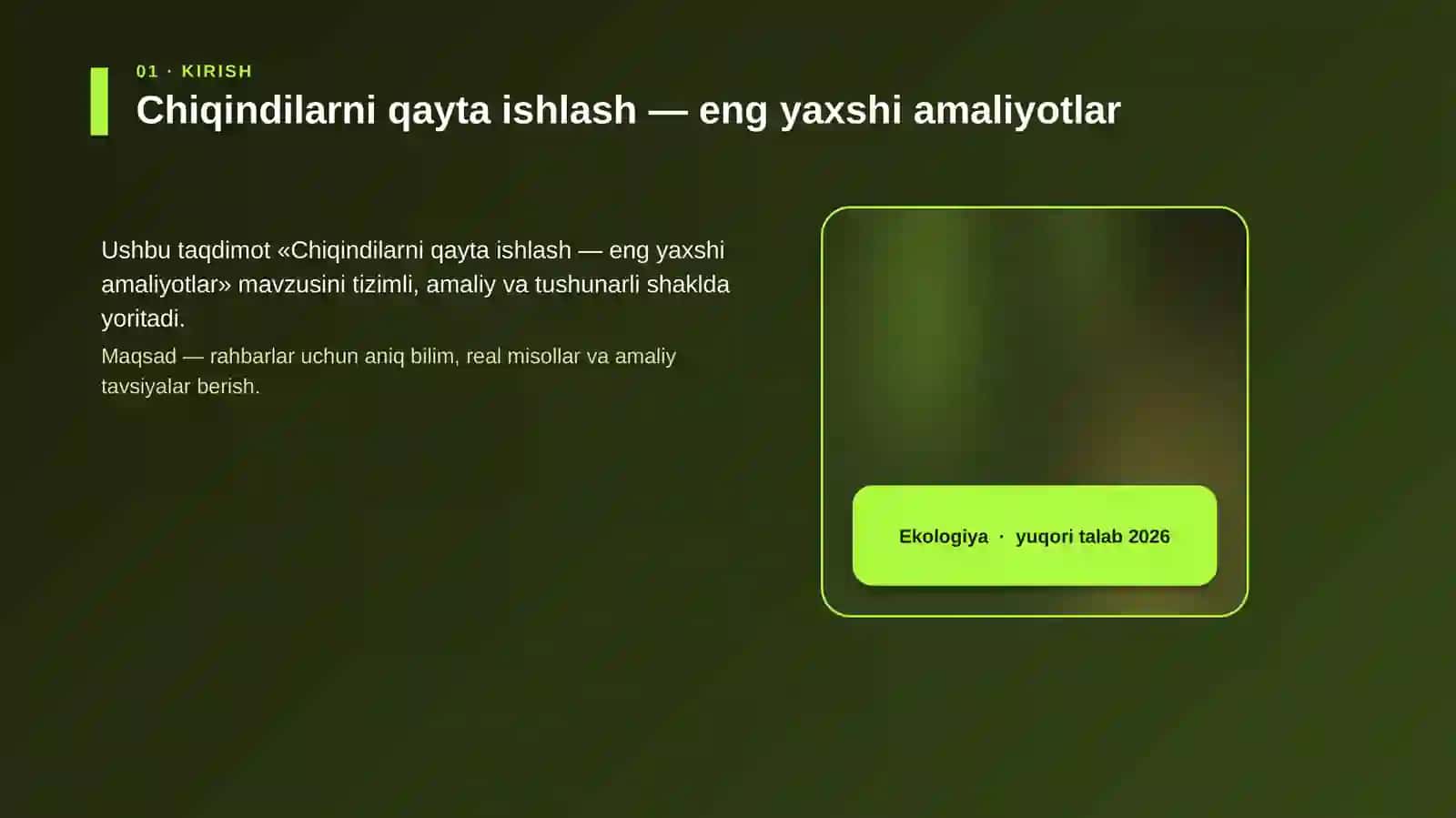 Chiqindilarni qayta ishlash — eng yaxshi amaliyotlar 4