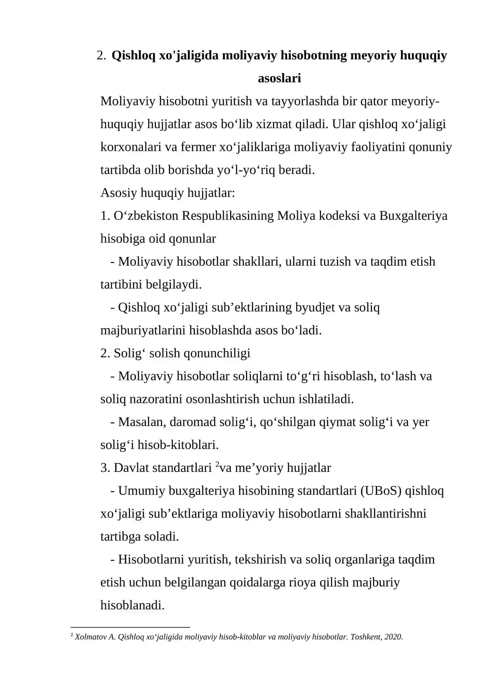 Qishloq xo'jaligida moliyaviy hisobotning meyoriy huquqiy asoslari 4