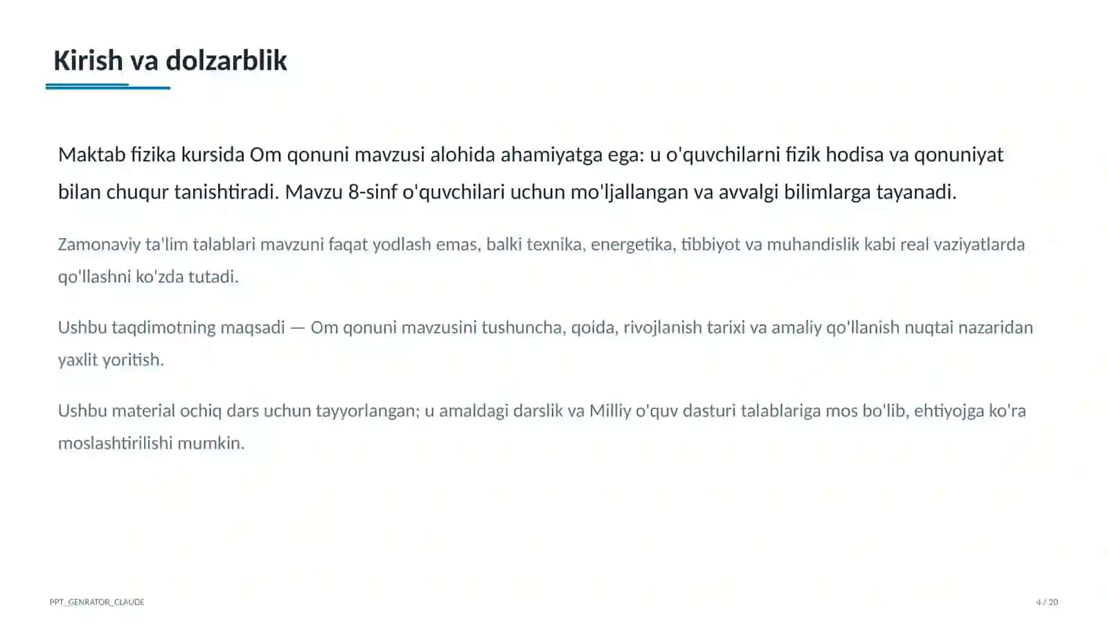 Om qonuni (8-sinf) 4