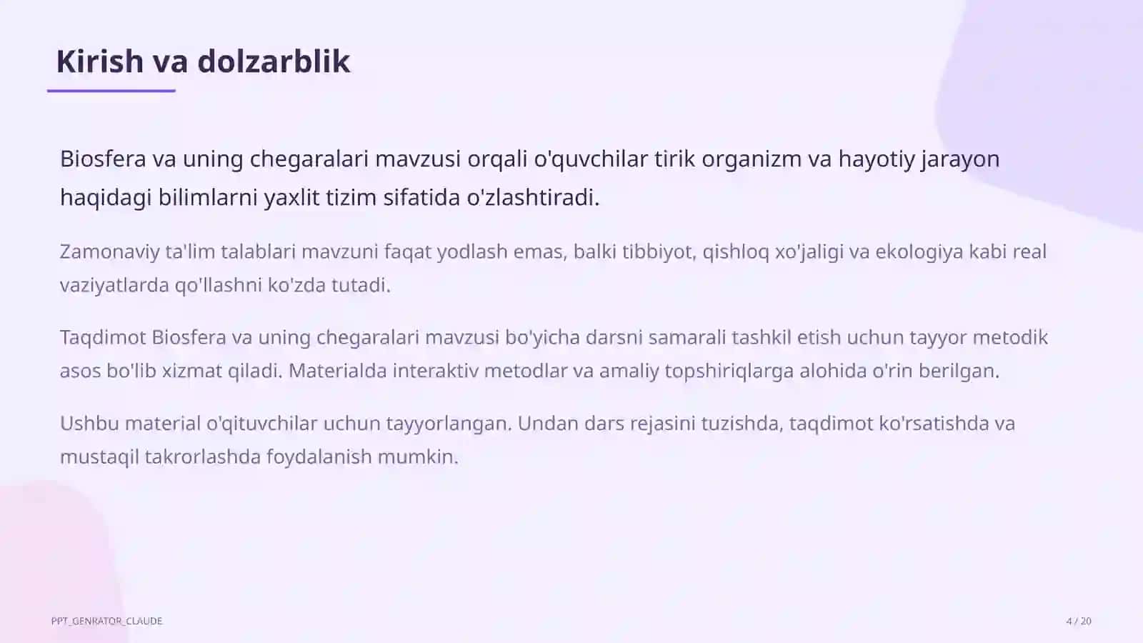 Biosfera va uning chegaralari (10-sinf) 4