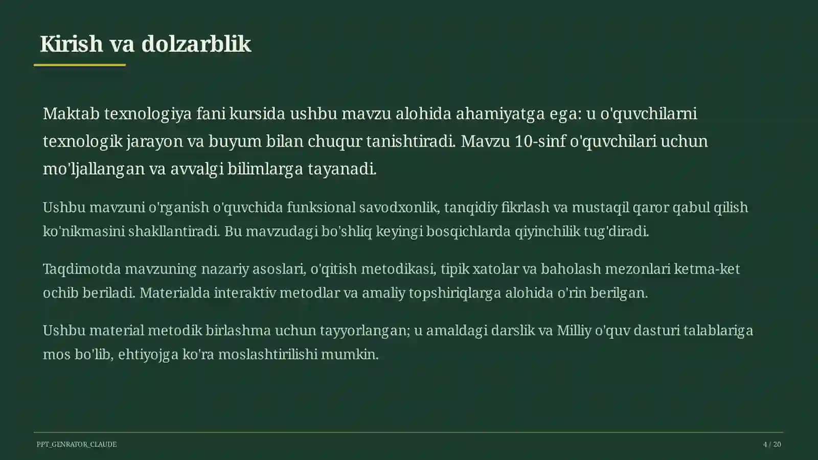 Ishlab chiqarish texnologiyalari va avtomatlashtirish (10-sinf) 4