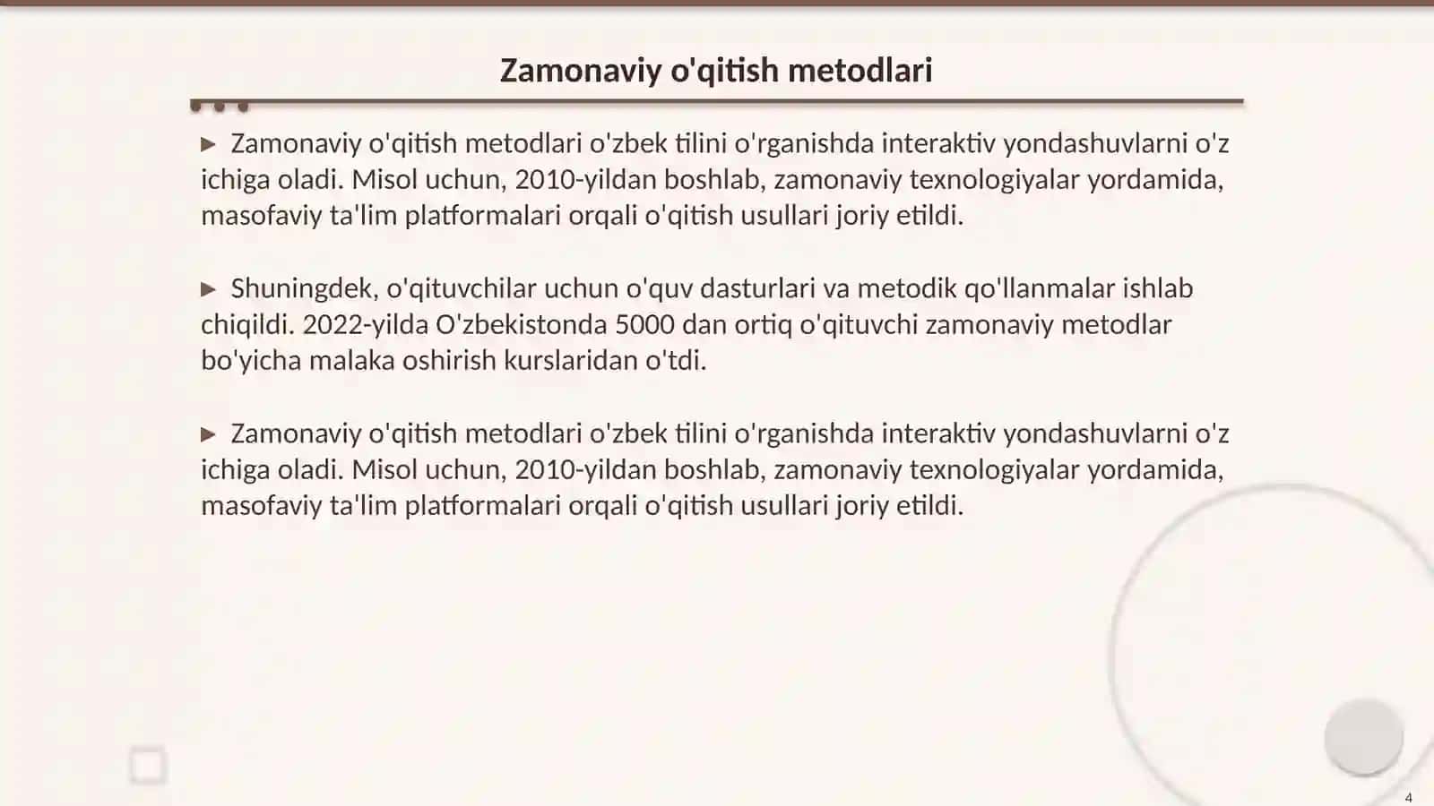 Oʻzbek tilini oʻqitishga doir yondashuv va tamoyillar 4