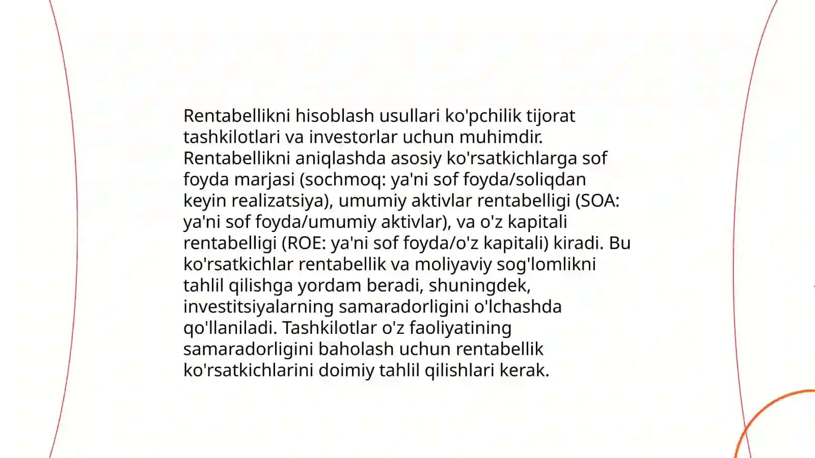 Banklarning foydalilik va rentabellik tushunchasi 4