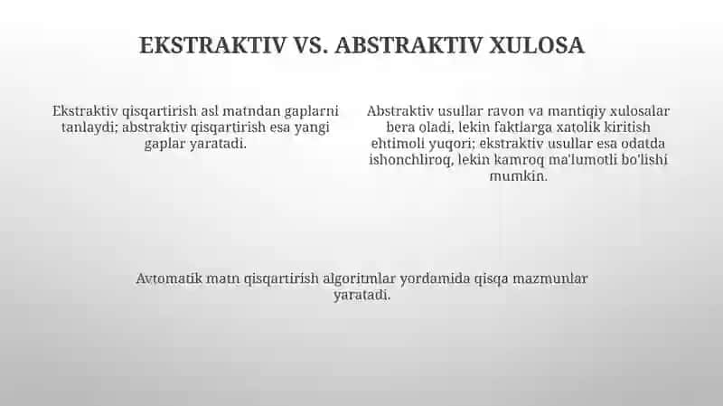 Matnlarni avtomatik qisqartirish 4