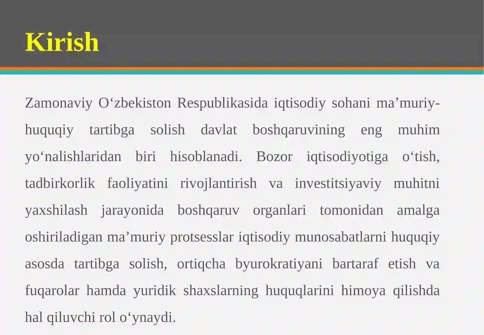 Iqtisodiy sohada ma’muriy-huquqiy tartibga soluvchi boshqaruv organlari faoliyatida ma’muriy protsess 4