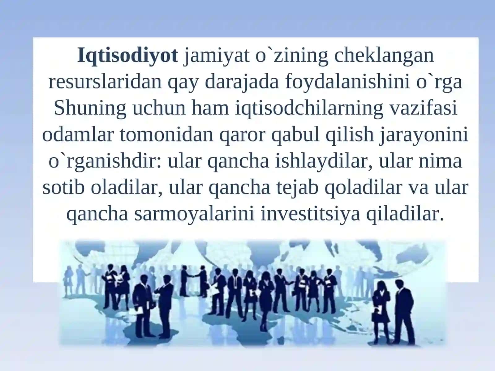 Uy xo’jaligi va iqtisodiyot tushunchalari 4