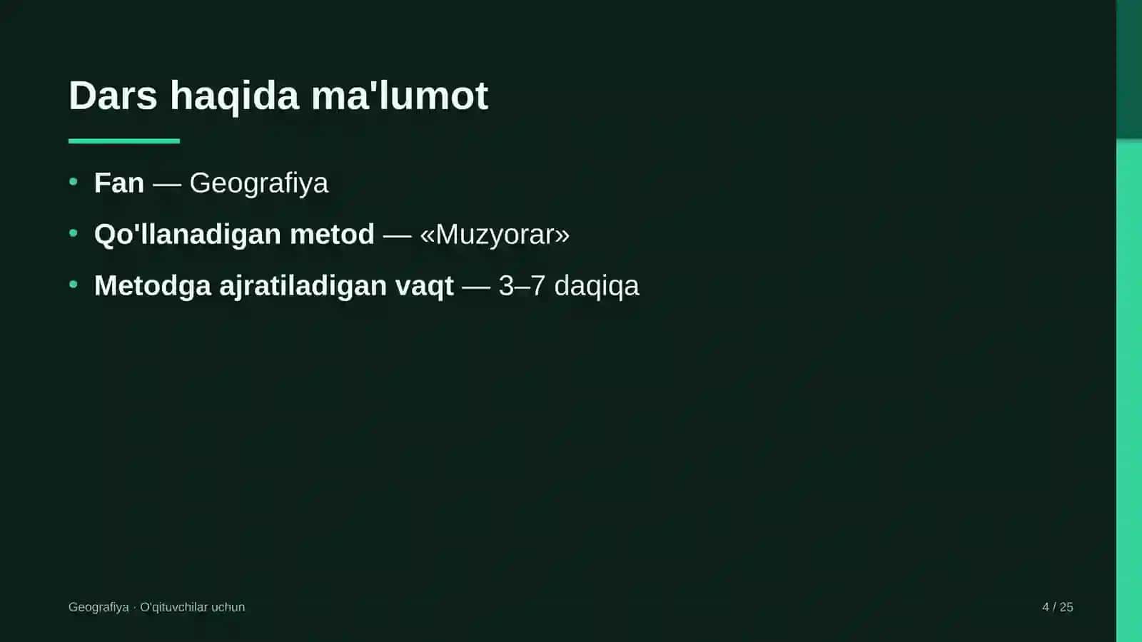 geografiya darslarida muzyorar metodidan foydalanish 2629 4