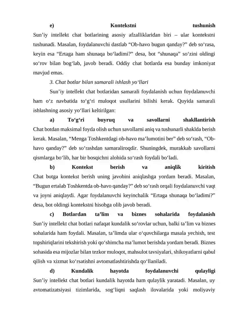Sun'iy intellekt chat botlari 4