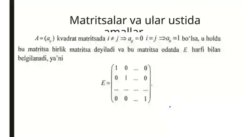Matritsalar va ular ustida amallar 4