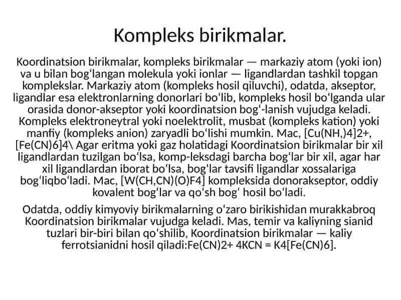 Kompleks birikmalar 4