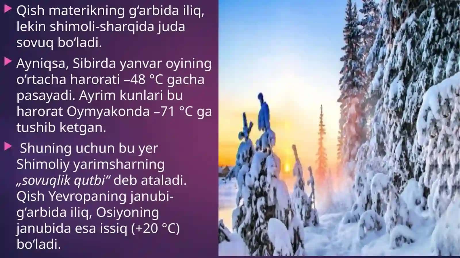7-sinf Geografiya fanidan Yevrosiyo iqlimi mavzusida ochiq dars ishlanma 4