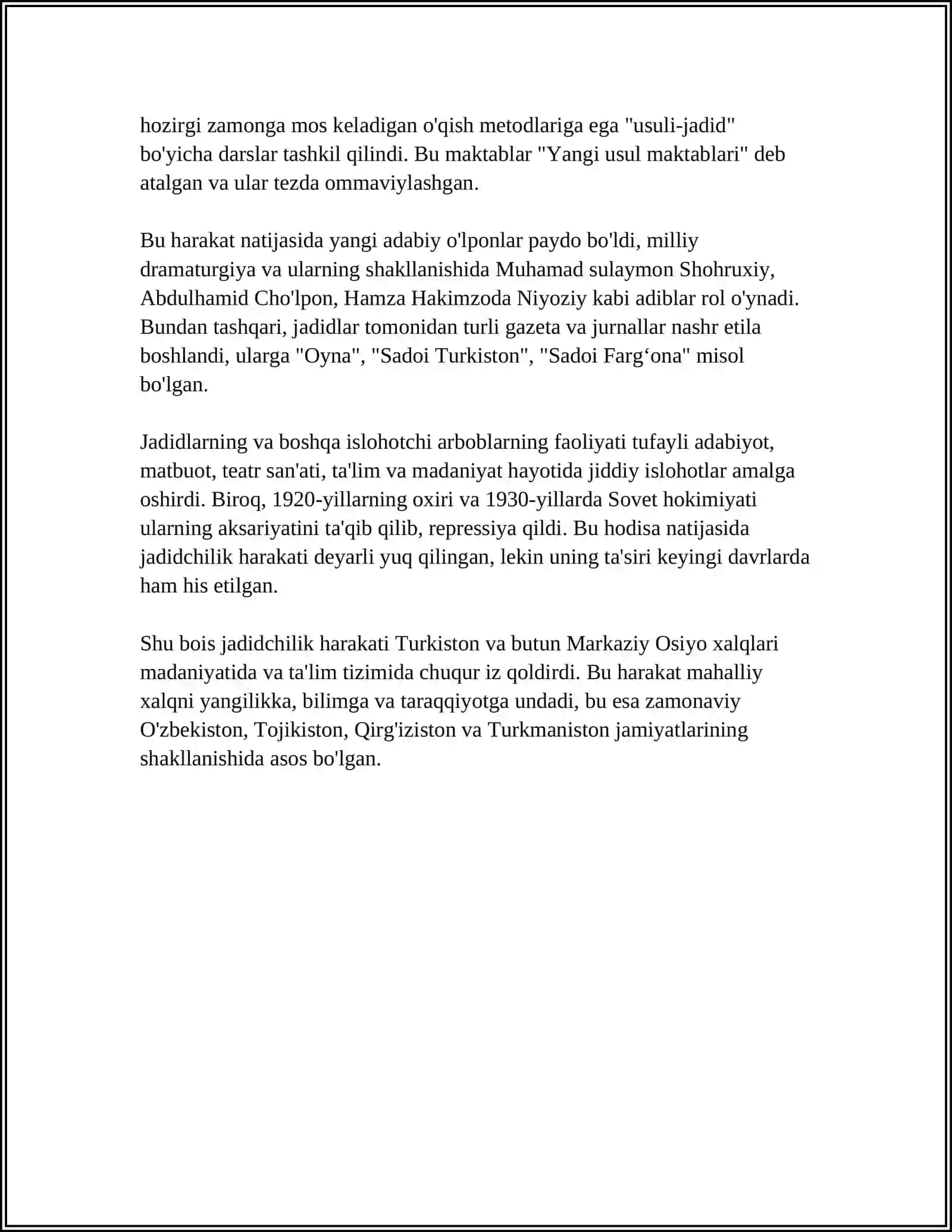 TURKISTONDA JADIDCHILIK XARAKATINING VUJUDGA KELISHI 4