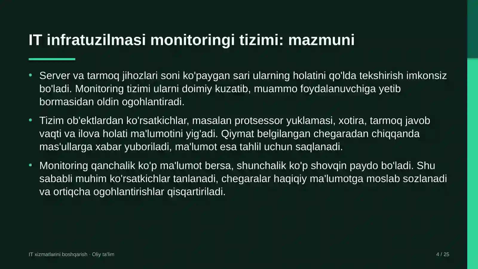 tez tibbiy yordam xizmatida axborot texnologiyalari infratuzilmasi monitoringi tizimini joriy etish 5712 4