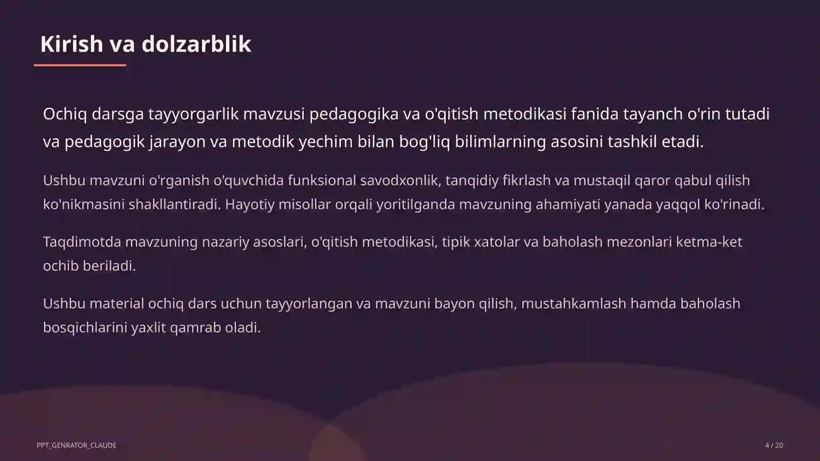 Ochiq darsga tayyorgarlik 4