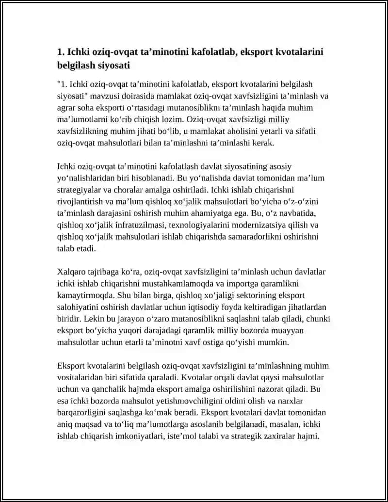 O‘ZBEKISTON RESPUBLIKASI OLIY TA’LIM FAN VA INNOVATSIYA VAZIRLIGI TOSHKENT DAVLAT IQTISODIYOT UNIVERSITETI IQTISODIYOT KAFEDRASI REFERAT 4