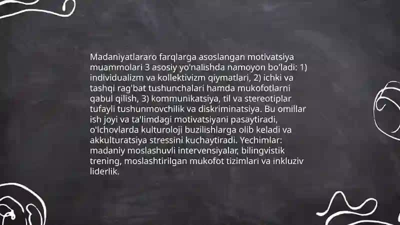 Xorij psixologiyasining mativ va mativotsiya muammolari 4